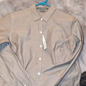 Men's medium Gray Eddie Bauer Button Down Long Sleeve Shirt Size Medium